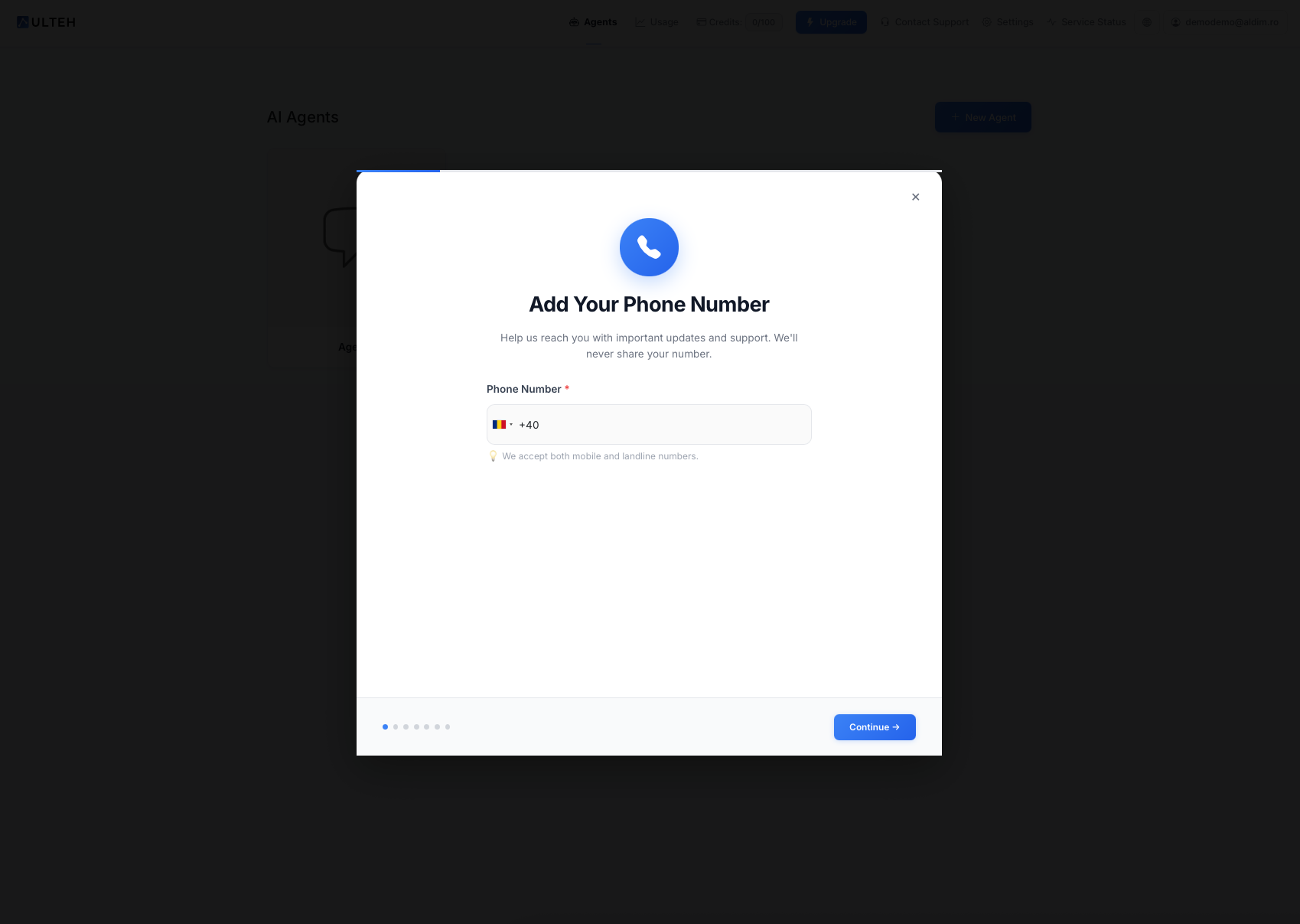 Krok: telefonní číslo